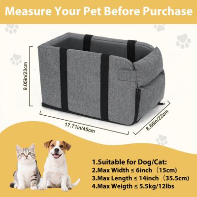 Show full view: Lucky Paworld Center Console Dog Car Seat, Grey slide 3 of 9