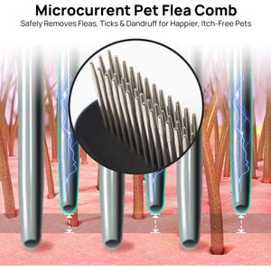 Pawshelf USB Rechargeable Electrostatic Flea Removal Comb-Microcurrent Technology for Cats, Black, Small
