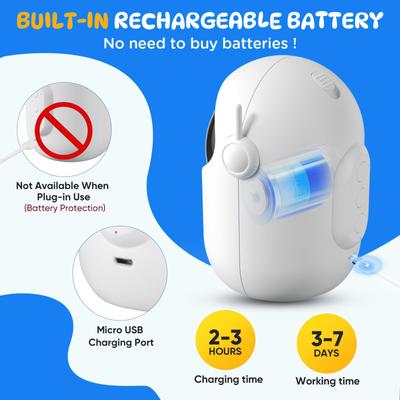 Show full view: Luckylala Automatic Rechargeable Interactive Alien Laser Cat Toy with 3 Speed Modes, White slide 6 of 9