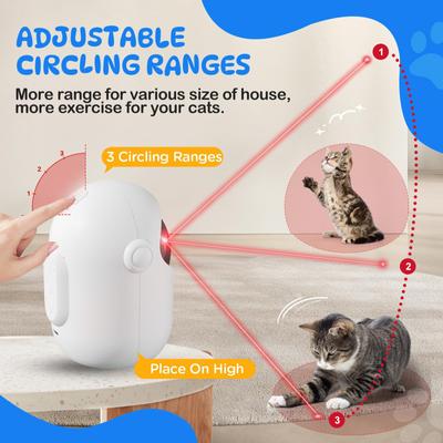 Show full view: Luckylala Automatic Rechargeable Interactive Alien Laser Cat Toy with 3 Speed Modes, White slide 3 of 9