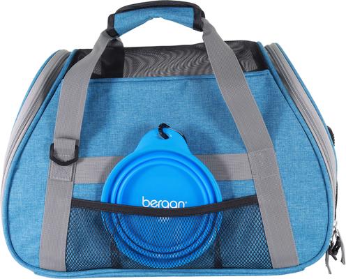 Show full view: Bergan Comfort Airline-Approved Dog & Cat Carrier Bag, Bermuda Turquoise/Grey, Large slide 2 of 10