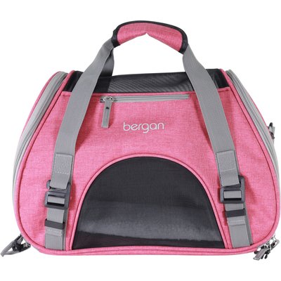 Bergan Bergan Comfort Airline-Approved Dog & Cat Carrier Bag, Berry Pink/Grey, Large