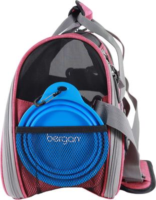 Show full view: Bergan Comfort Airline-Approved Dog & Cat Carrier Bag, Berry Pink/Grey, Small slide 3 of 10
