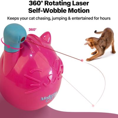 Show full view: allforpaws Modern Cat Wobble Laser Cat Toy, Rose Red slide 3 of 9