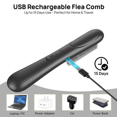 Show full view: Pawshelf USB Rechargeable Electrostatic Flea Removal Comb-Microcurrent Technology for Cats, Black, Small slide 6 of 10