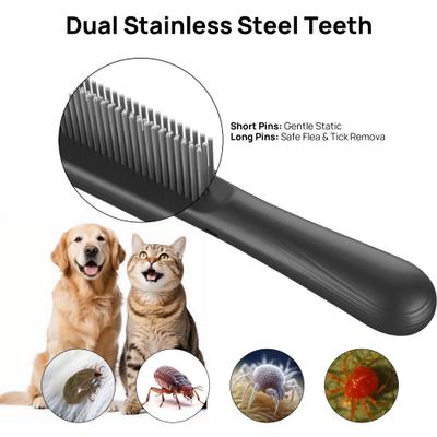 Show full view: Pawshelf USB Rechargeable Electrostatic Flea Removal Comb-Microcurrent Technology for Cats, Black, Small slide 2 of 10