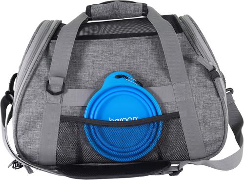 Show full view: Bergan Comfort Airline-Approved Dog & Cat Carrier Bag, Grey, Small slide 2 of 10