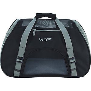 Bergan Comfort Airline-Approved Dog & Cat Carrier Bag, Black/Grey, Large