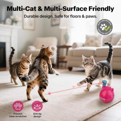 Show full view: allforpaws Modern Cat Wobble Laser Cat Toy, Rose Red slide 7 of 9