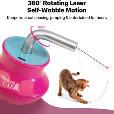 Show full view: allforpaws Modern Cat Laser Gyro Cat Toy, Rose Red slide 4 of 11