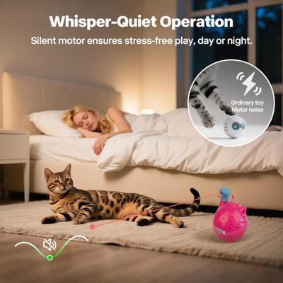 Show full view: allforpaws Modern Cat Wobble Laser Cat Toy, Rose Red slide 4 of 9