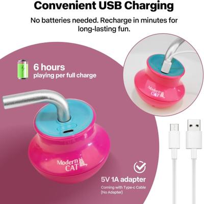 Show full view: allforpaws Modern Cat Laser Gyro Cat Toy, Rose Red slide 6 of 11