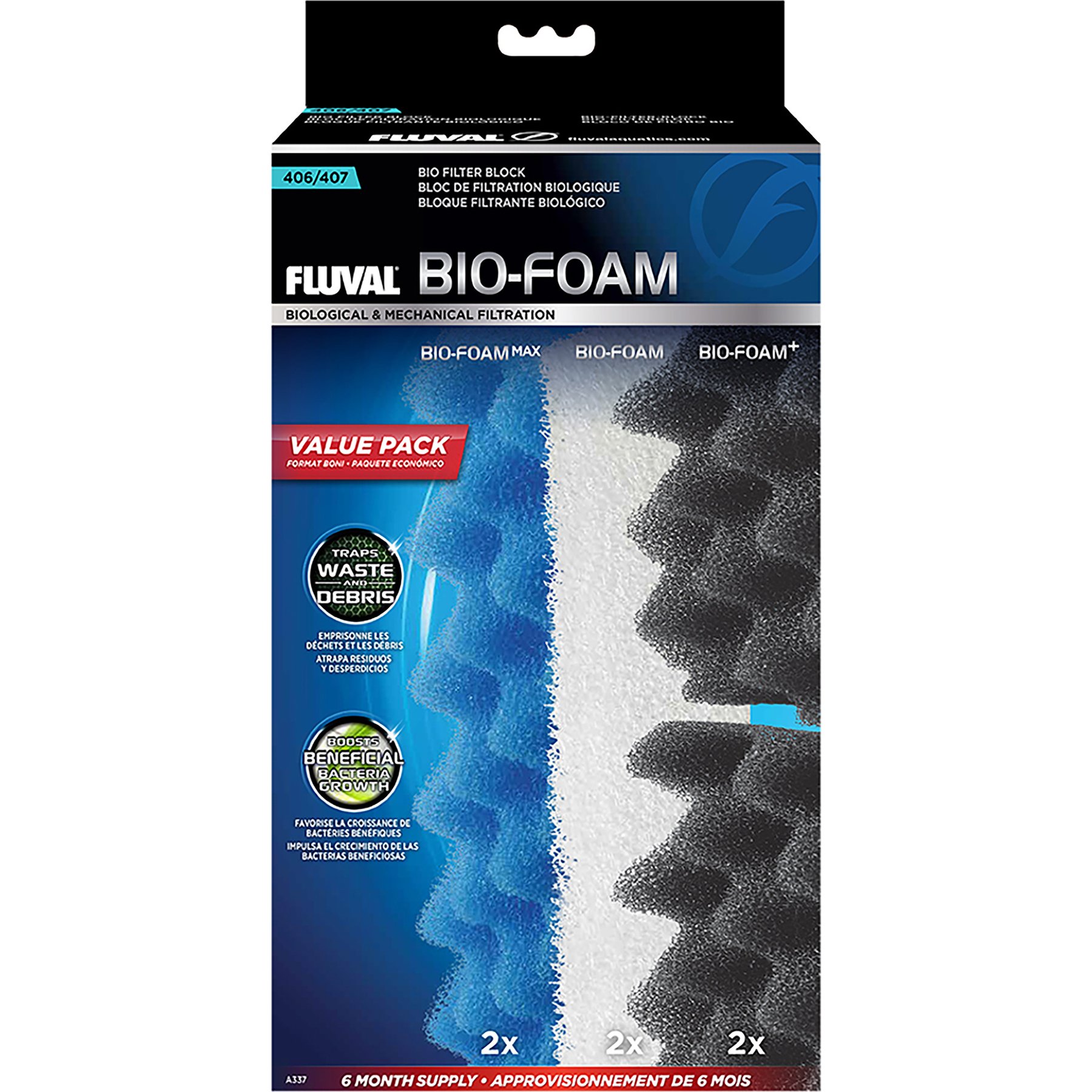 Fluval 406 & 407 Canister Filter Bio-Foam Value Pack Fish Filter Cartridge