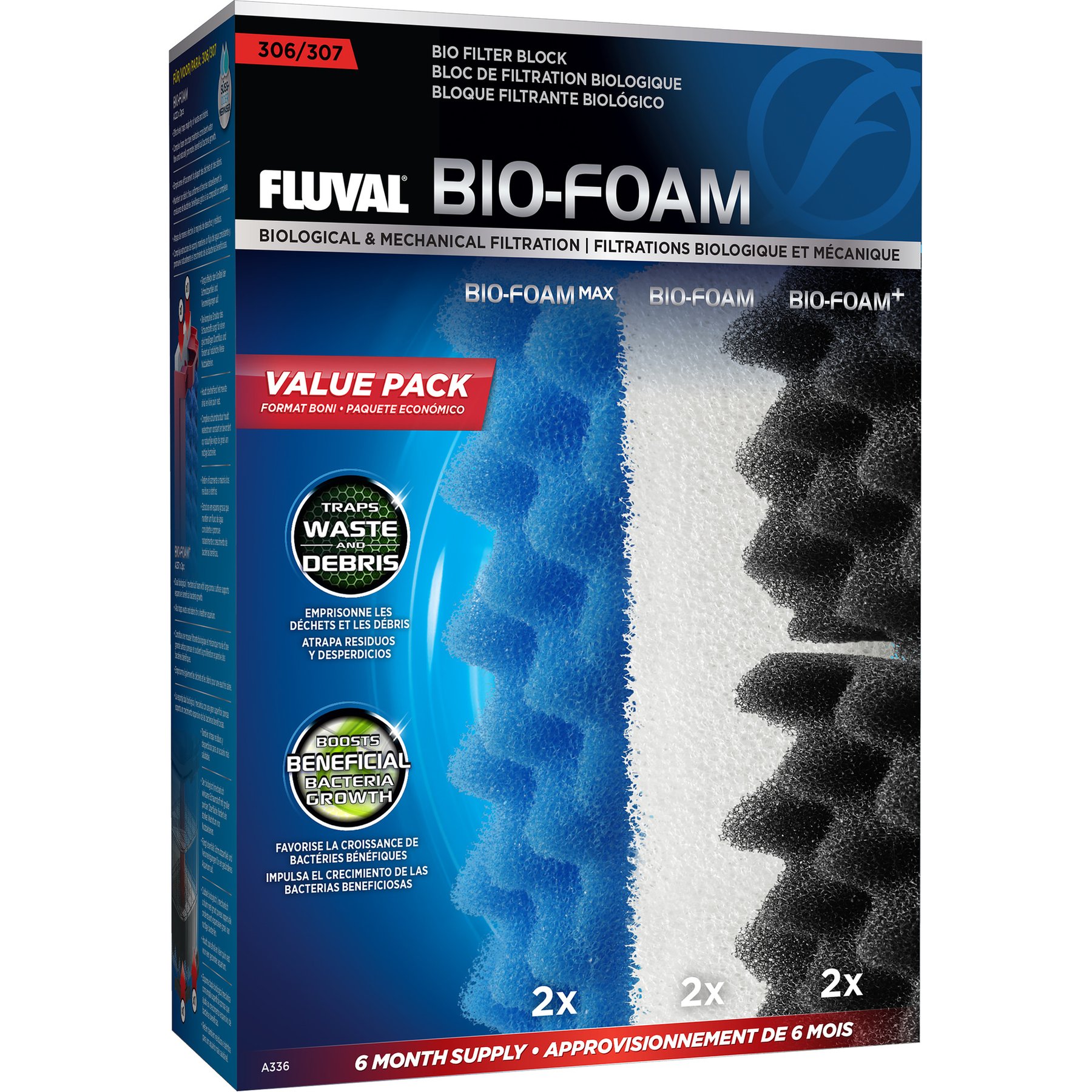 Fluval 306 & 307 Canister Filter Bio-Foam Value Pack Fish Filter Cartridge