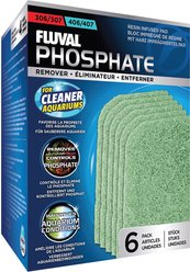 Fluval 306/406 & 307/407 Canister Filter Phosphate Remover Fish Filter Cartridge, 6 count