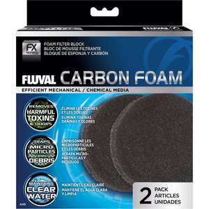 Fluval FX2/FX4/FX5/FX6 Canister Filter Carbon Foam Fish Filter Catridge, 2 count