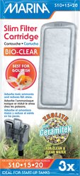 Marina Slim Filter Bio Clear Ceramic Replacement Fish Filter Cartridge, 3 count