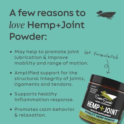 Show full view: Super Snouts Hemp + Joint Mobility Broad Spectrum Hemp Extract Powder Supplement for Dogs & Cats, 2.64-oz jar slide 5 of 11