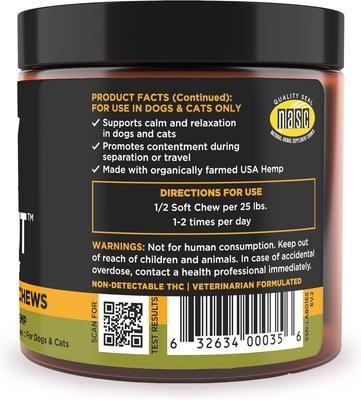 Show full view: Super Snouts Chill + Out Calming Broad Spectrum Hemp Extract Soft Chews Supplement for Dogs & Cats, 30 count slide 3 of 11