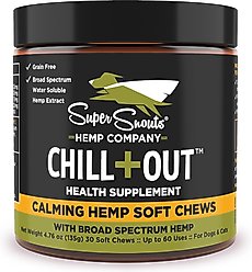 Super Snouts Chill + Out Calming Broad Spectrum Hemp Extract Soft Chews Supplement for Dogs & Cats, 30 count