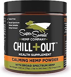 Super Snouts Chill + Out Calming Broad Spectrum Hemp Extract Powder Supplement for Dogs & Cats, 2.64-oz jar