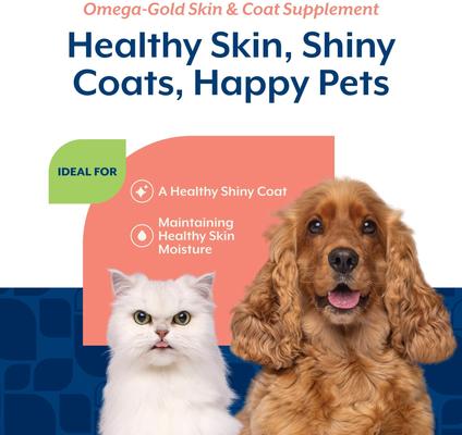 Show full view: NaturVet Omega-Gold Bacon & Chicken Flavor Skin & Coat Support Supplement for Dogs & Cats, 90 count slide 4 of 8