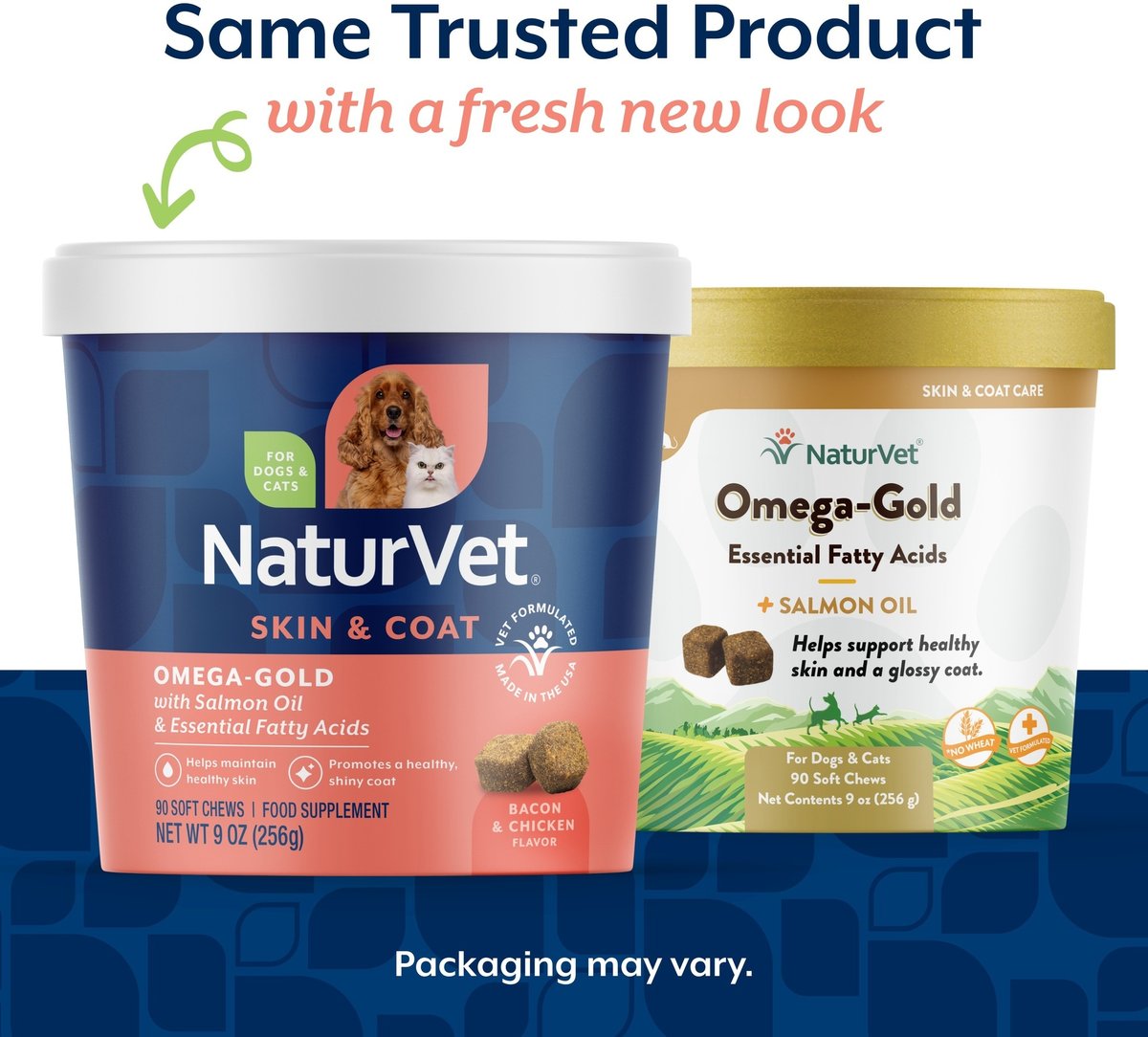 NaturVet Omega-Gold Bacon & Chicken Flavor Skin & Coat Support Supplement for Dogs & Cats