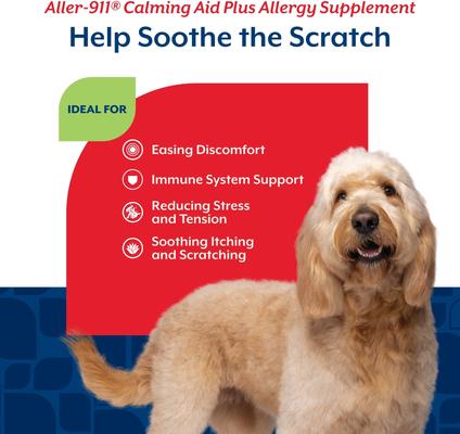 Show full view: NaturVet Aller-911 Plus White Willow Bark Chewable Tablets Calming Supplement for Dogs, 30 count slide 4 of 8