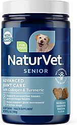 NaturVet Advanced Joint Care Senior Bacon & Chicken Flavored Soft Chew Supplement for Dogs, 60 count