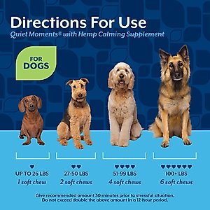 NaturVet Quiet Moments with Hemp Seed Calming Supplements for Dogs, 180 count