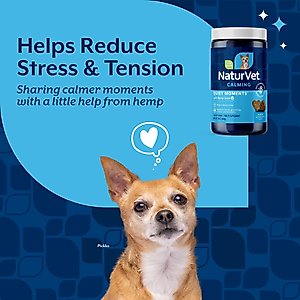NaturVet Quiet Moments with Hemp Seed Calming Supplements for Dogs, 180 count