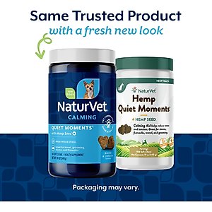 NaturVet Quiet Moments with Hemp Seed Calming Supplements for Dogs, 180 count