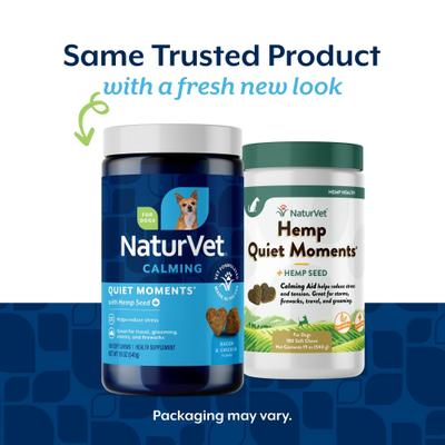 Show full view: NaturVet Quiet Moments with Hemp Seed Calming Supplements for Dogs, 360 count slide 3 of 9