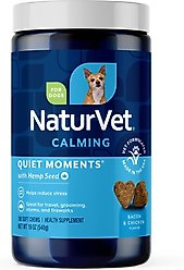NaturVet Quiet Moments with Hemp Seed Calming Supplements for Dogs, 180 count
