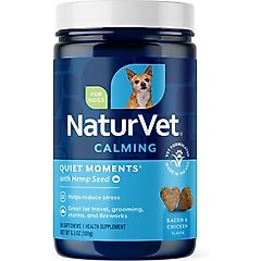 NaturVet Quiet Moments with Hemp Seed Calming Supplements for Dogs, 60 count