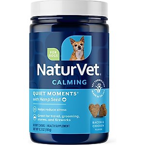 NaturVet Quiet Moments with Hemp Seed Calming Supplements for Dogs, 60 count