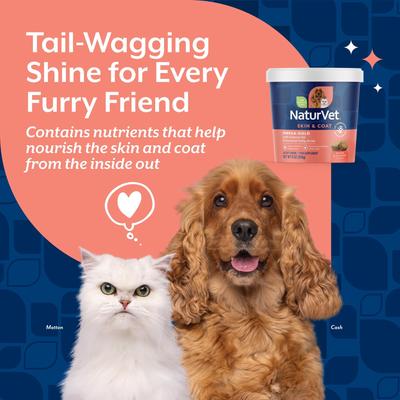 Show full view: NaturVet Omega-Gold Bacon & Chicken Flavor Skin & Coat Support Supplement for Dogs & Cats, 90 count slide 3 of 8