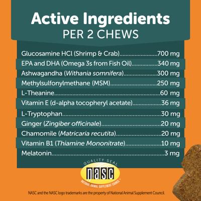 Show full view: ThunderBites Calm+ Chicken Flavored Chew Hip & Joint Supplement for Dogs, 90 count slide 8 of 9