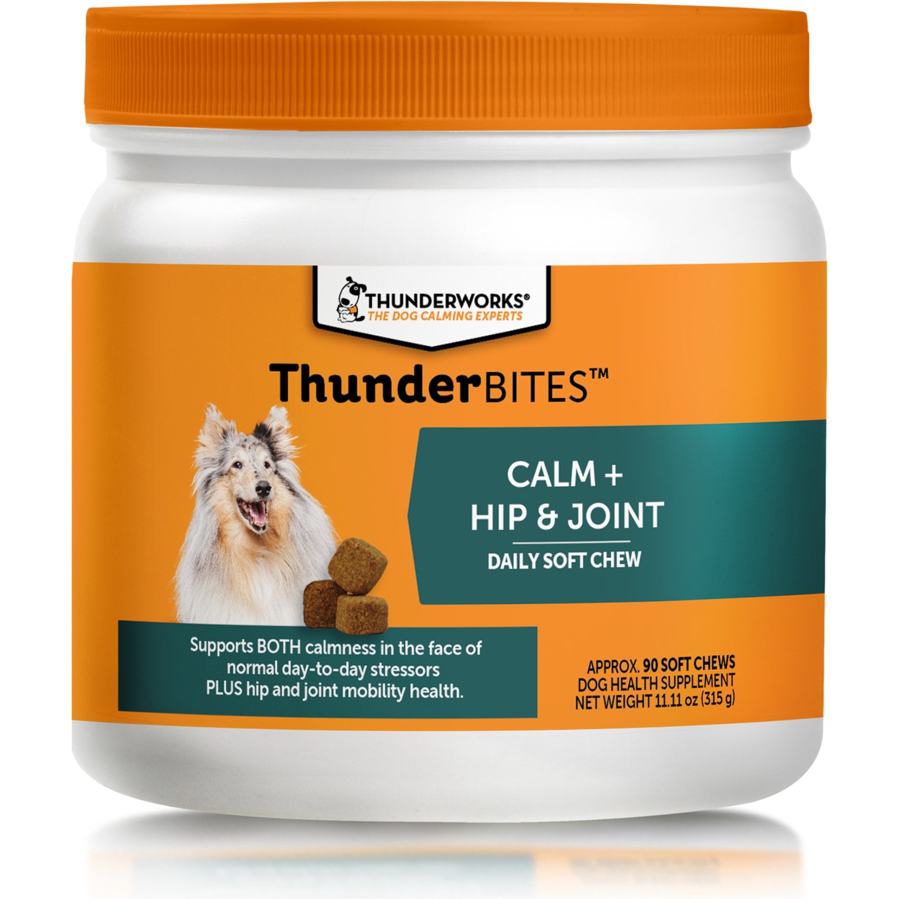 ThunderBites Calm+ Chicken Flavored Chew Hip & Joint Supplement for Dogs, 90 count