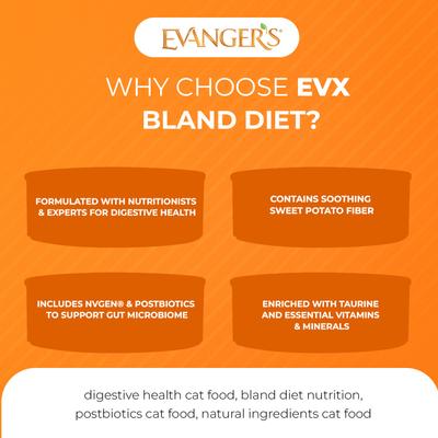 Show full view: Evanger's EVX Restricted Diet Bland Diet Chicken & Sweet Potato Pate Wet Cat Food, 5.5-oz can, case of 24 slide 6 of 7