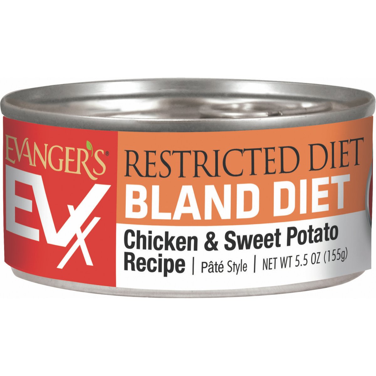 Evanger's EVX Restricted Diet Bland Diet Chicken & Sweet Potato Pate Wet Cat Food, 5.5-oz can, case of 24