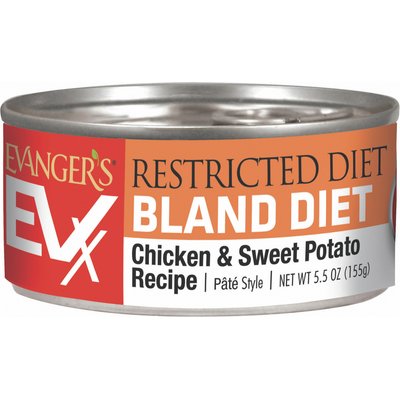 Evanger's Evanger's EVX Restricted Diet Bland Diet Chicken & Sweet Potato Pate Wet Cat Food, 5.5-oz can, case of 24