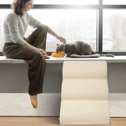 Niubya Extra Wide Foam Non-Slip Dog Ramp, White, 3 Steps slide 2 of 8