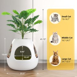Coziwow Copod8 3-in-1 Hidden Cat Cave Condo with Plant & Scratchers, Medium, White slide 2 of 7