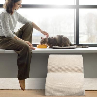 Show full view: Niubya Extra Wide Foam Non-Slip Dog Ramp, White, 2 Steps slide 7 of 7