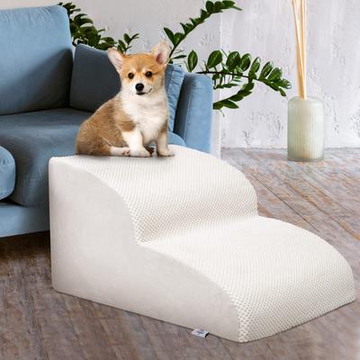 Show full view: Niubya Extra Wide Foam Non-Slip Dog Ramp, White, 2 Steps slide 5 of 7