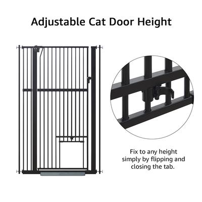 Show full view: Unipaws 56-in Tall Dog & Cat Gate with Small Hole & Extension Kit, Black, Small: 31 - 37.4 inch width slide 4 of 9