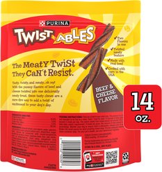 Purina Twistables Beef & Cheese Flavor Adult Soft & Chewy Dog Treats, 14-oz pouch slide 2 of 6
