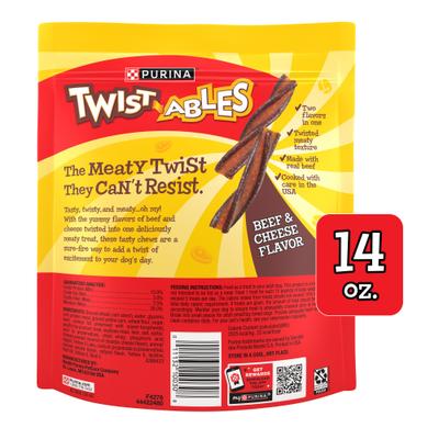 Show full view: Purina Twistables Beef & Cheese Flavor Adult Soft & Chewy Dog Treats, 14-oz pouch slide 3 of 8