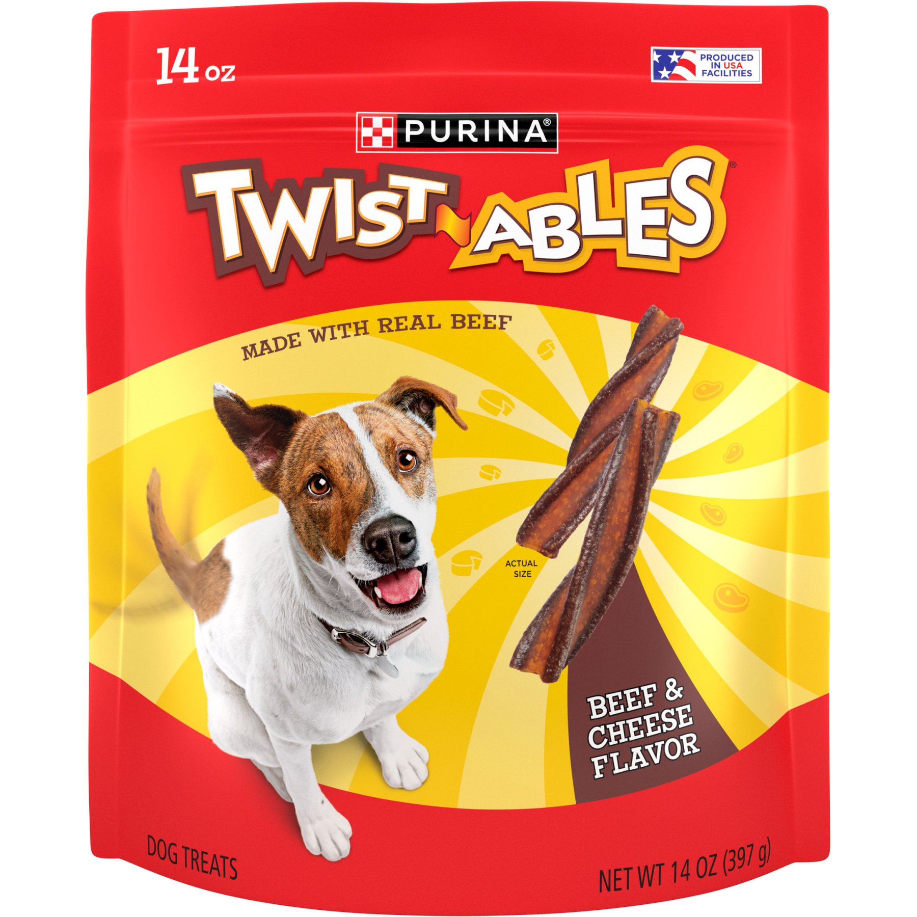 Purina Twistables Beef & Cheese Flavor Adult Soft & Chewy Dog Treats, 14-oz pouch